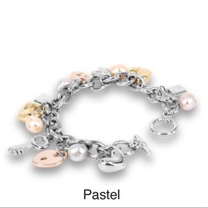 Pacific Pearls Key to My Heart  Charm Bracelet